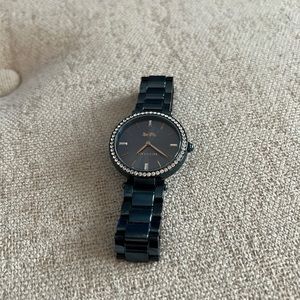 Coach Women's Blue Watch with Silver Accents